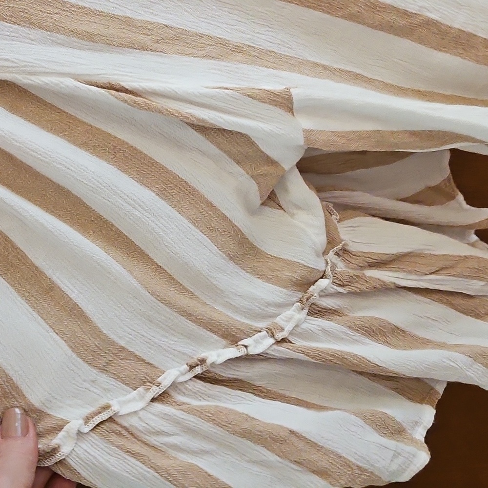 Maurices Beige and Cream Striped Blouse - Picture 2 of 9